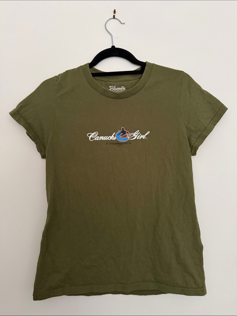 Bluenotes Olive Green Canucks Girl Graphic Tee